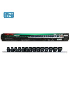 GDBU1402 - К-кт ударни вложки шестостен, къси 1/2“ (14 бр)