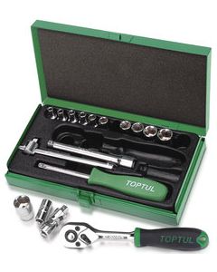 GCAD1702 - Kомплект тресчотка и вложки 1/4" (17 бр)