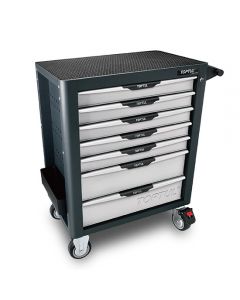 GE-26109 - Инструментална количка 7 отделения, 5 оборудвани, сива